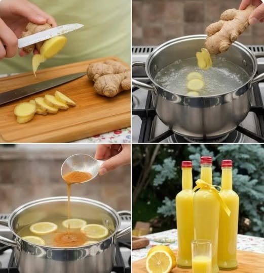 Homemade Ginger Lemon Wellness Drink