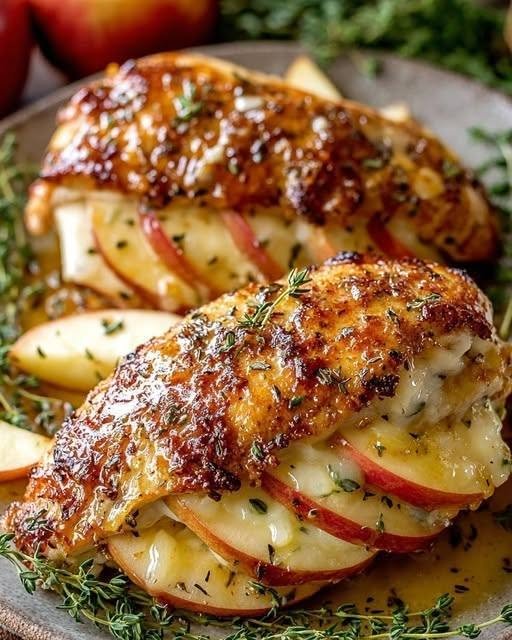 Creamy Apple & Cheese Stuffed Chicken