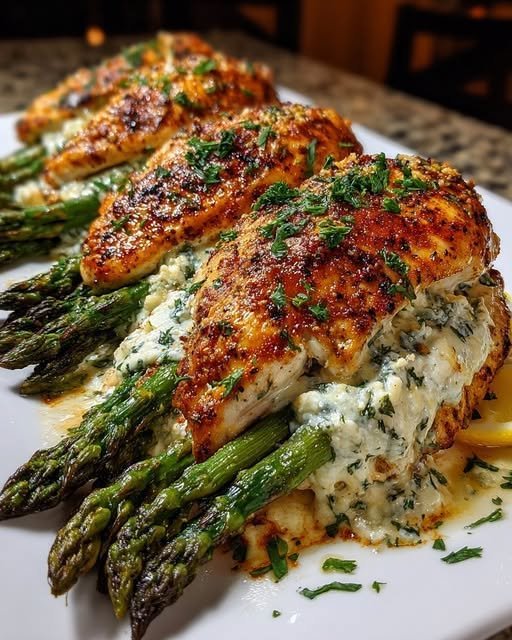 Asparagus Stuffed Chicken Fillet