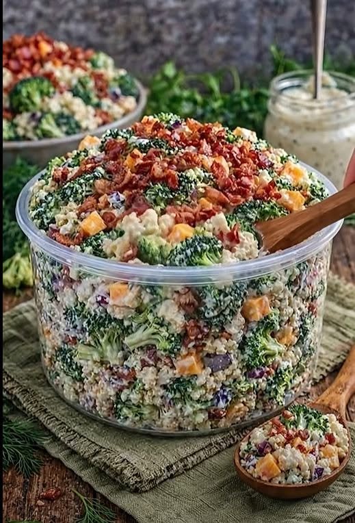 Loaded Broccoli Cauliflower Salad