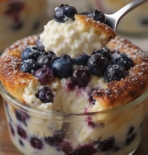 High-Protein Blueberry Cottage Cheese Bake