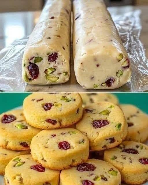 Cranberry & Pistachio Refrigerator Cookies