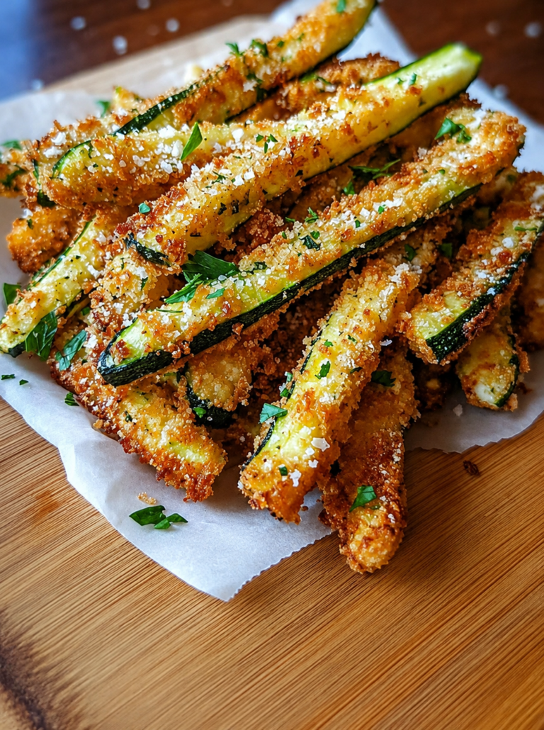 Crispy Parmesan Garlic Zucchini Fries