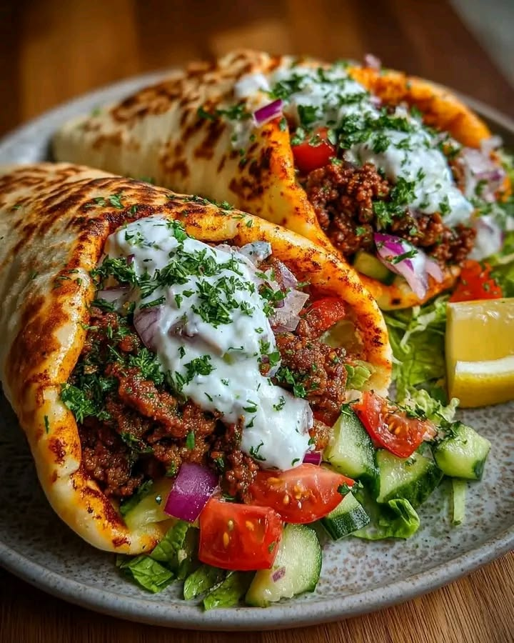 Loaded Beef Pita Wraps